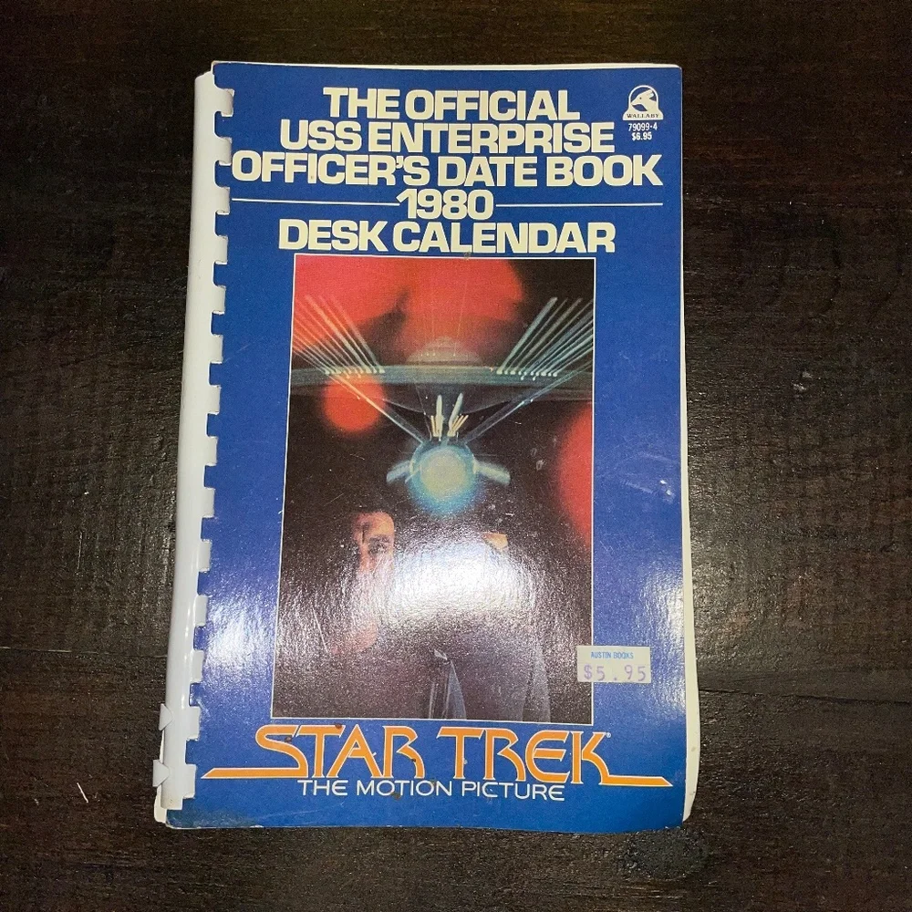 Star Trek Official USS Enterprise Officer's Date Book 1980 Desk Calendar Wallaby